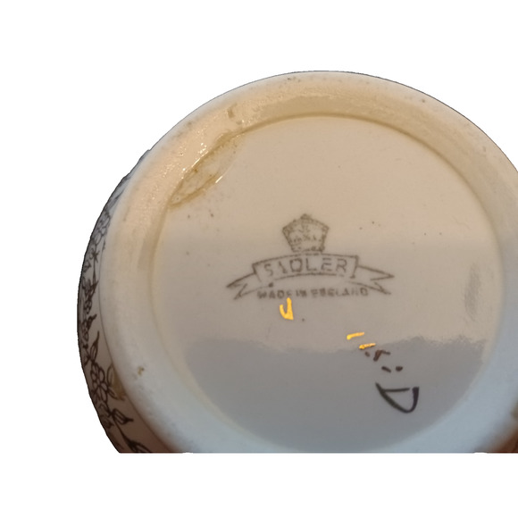 Sadler England Vintage Ceramic Creamer Pitcher Jug – Floral Black & White - Picture 4 of 5